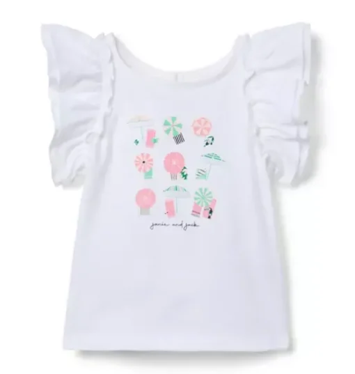 Beach Umbrella Ruffle Sleeve Tee
