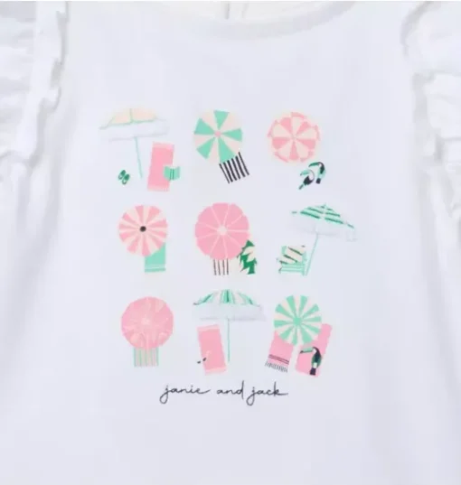 Beach Umbrella Ruffle Sleeve Tee