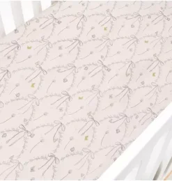 Bows & Butterfly Kisses Crib Sheet - Pink