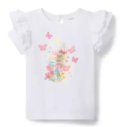 Butterfly Ruffle Sleeve Tee
