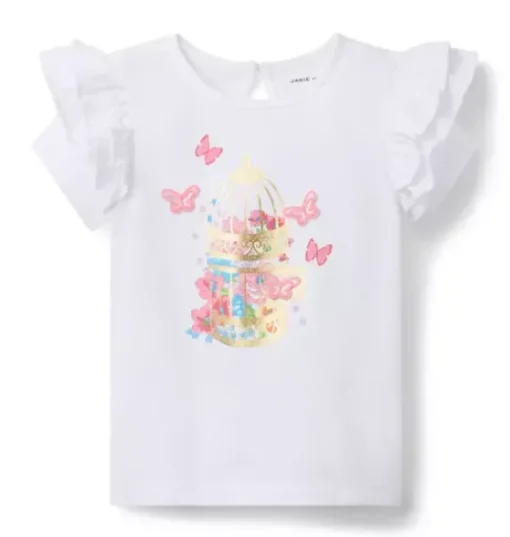 Butterfly Ruffle Sleeve Tee