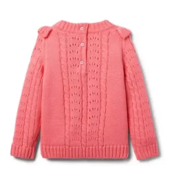 Cable Knit Ruffle Sweater