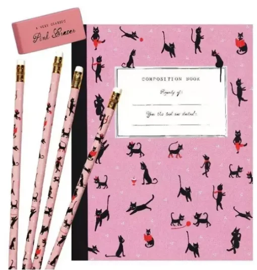 Cat Club Composition Book Gift Set