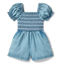 Chambray Smocked Romper