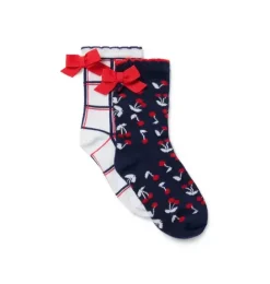 Cherry And Checked Sock 2-Pack