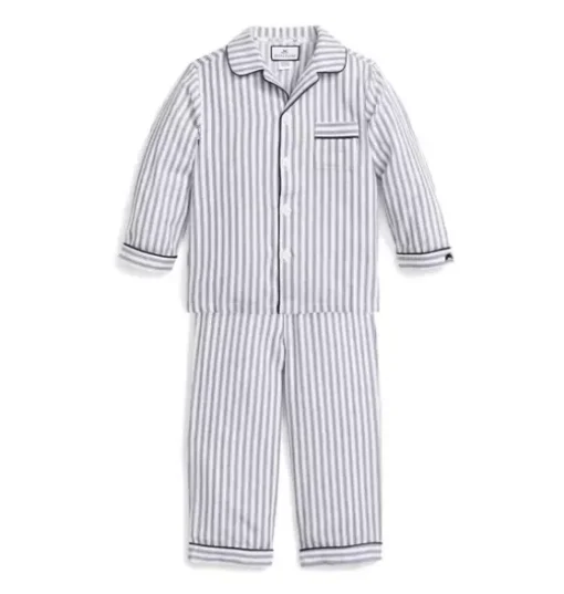 Children's Pajama Set in Navy French Ticking