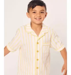 Children's Twill Short Set in Sunny Stripe