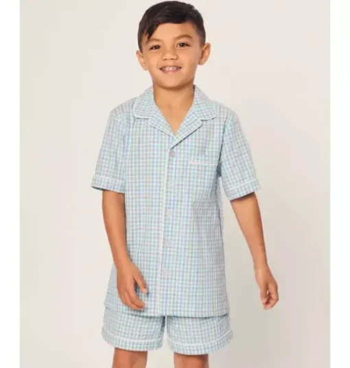 Childrens Twill Short Set in Spring Gingham