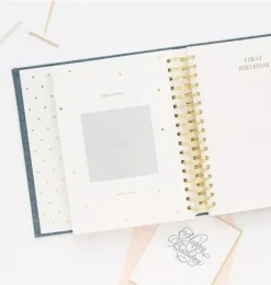Cream and Black Pindot Baby Book