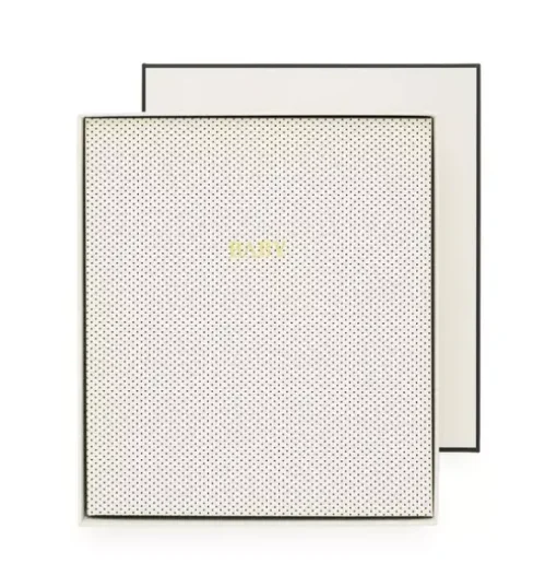 Cream and Black Pindot Baby Book