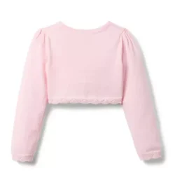 Crochet Trim Cropped Cardigan