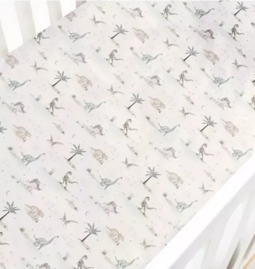 Dino Dreams Crib Sheet - Sage