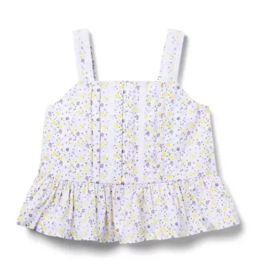 Ditsy Floral Pintuck Top
