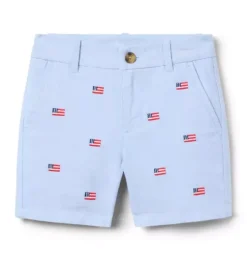 Embroidered Flag Oxford Short