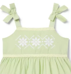Embroidered Floral Bow Dress
