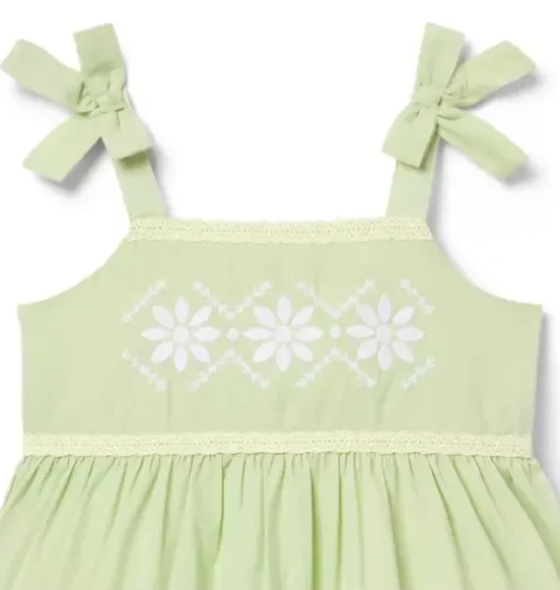 Embroidered Floral Bow Dress