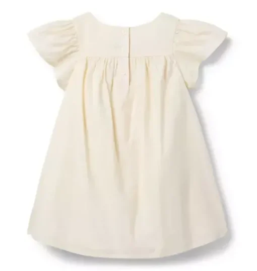 Embroidered Floral Ruffle Sleeve Dress