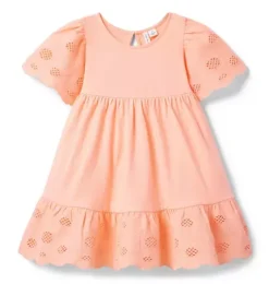 Embroidered Floral Tiered Dress