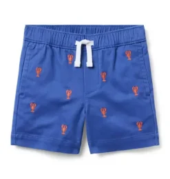 Embroidered Lobster Pull-On Short