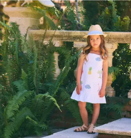 Embroidered Tropical Icon Dress