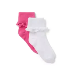 Eyelet Ruffle Sock 2-Pack