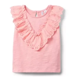 Eyelet Ruffle Top