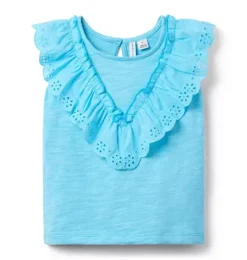 Eyelet Ruffle Top