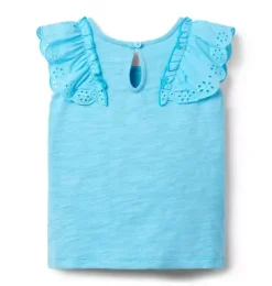 Eyelet Ruffle Top