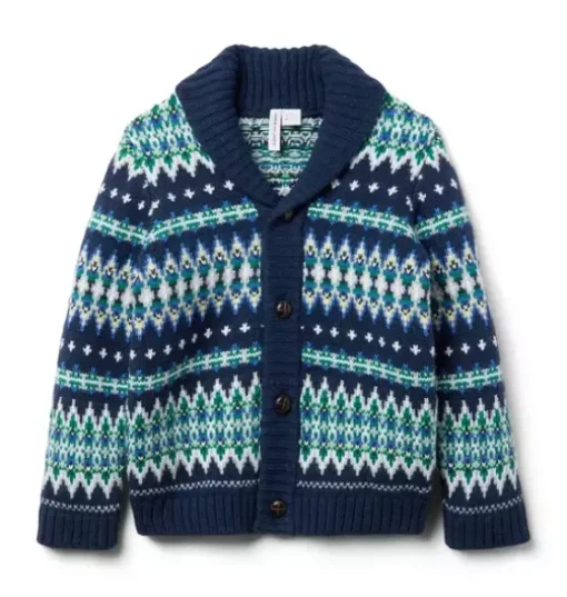 Fair Isle Shawl Collar Cardigan