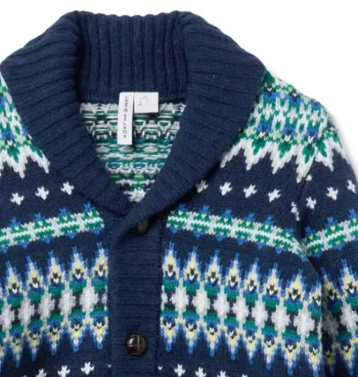 Fair Isle Shawl Collar Cardigan