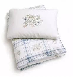 Fleur + Stripe Toddler Duvet Set - Ivory