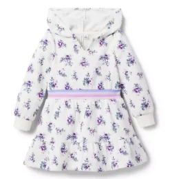Floral Hooded Fleece Dress