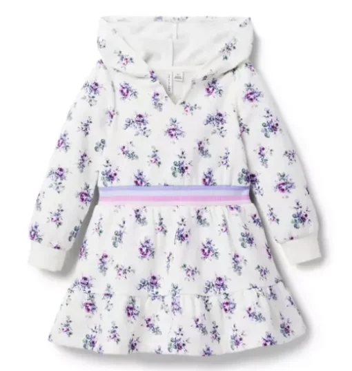 Floral Hooded Fleece Dress