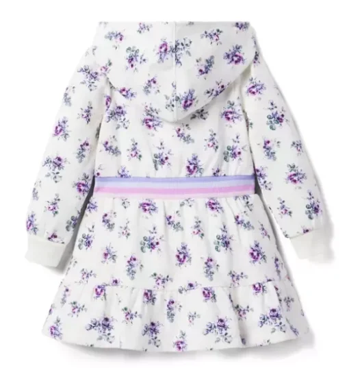 Floral Hooded Fleece Dress