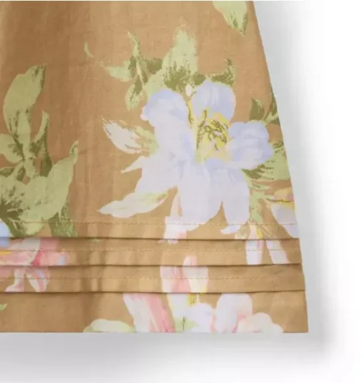 Floral Pintuck Button Top