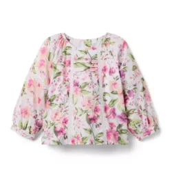 Floral Pintuck Top