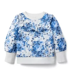 Floral Ruffle Sweatshirt