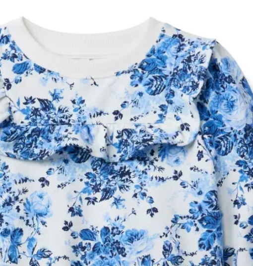 Floral Ruffle Sweatshirt