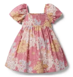 Floral Smocked Puff Sleeve Dress
