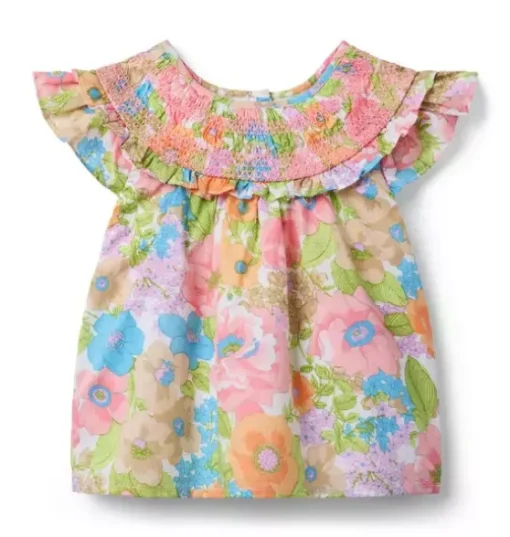 Floral Smocked Ruffle Top