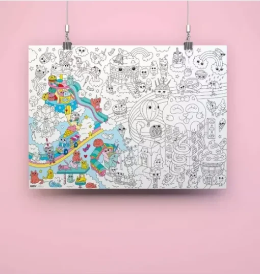 Giant Coloring Poster Kawaii