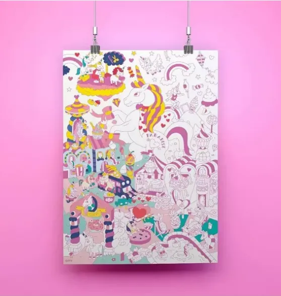 Giant Coloring Poster Unicorn