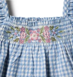 Gingham Ruffle Sleeve Dress