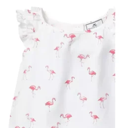 Girl's Twill Amelie Short Pajama Set in Flamingos
