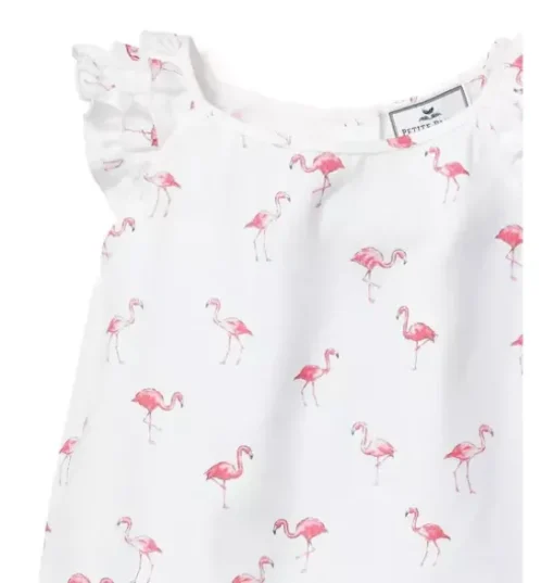 Girl's Twill Amelie Short Pajama Set in Flamingos