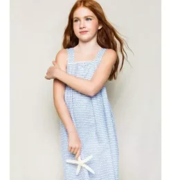 Girl's Twill Charlotte Nightgown in La Mer