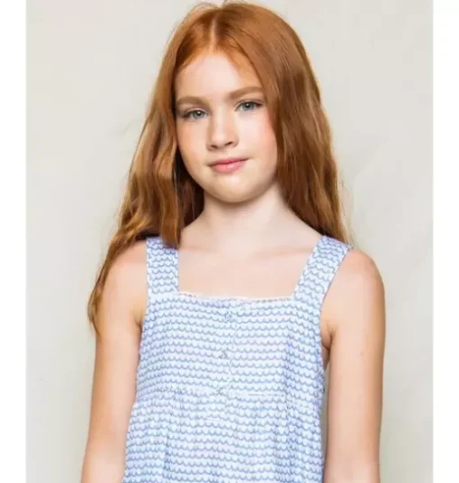 Girl's Twill Charlotte Nightgown in La Mer
