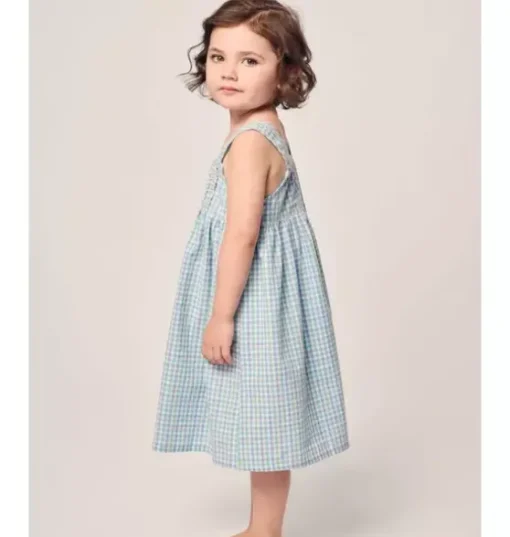 Girl's Twill Charlotte Nightgown in Spring Gingham