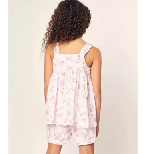 Girl's Twill Charlotte Short Pajama Set in Seashell Splendor