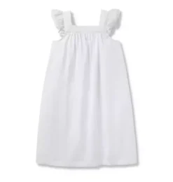Girl's Twill Clara Nightgown in White